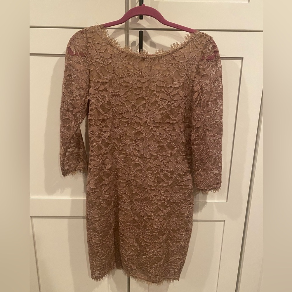 Lace bodycon knee length dress
